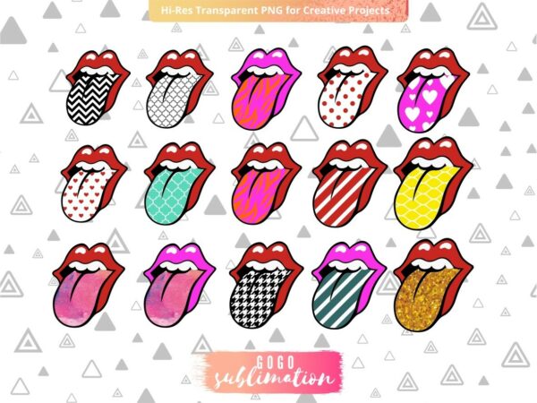 Rolling Stones Tongue PNG Sublimation