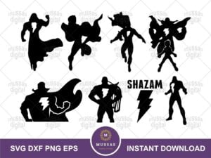 Shazam Vector SVG DC Heroes DXF