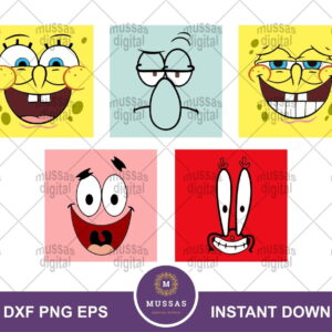 SpongeBob Faces Cricut SVG