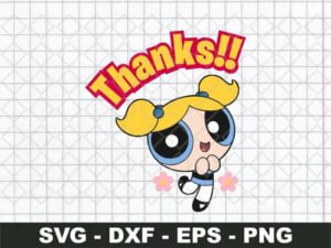 Thanks Powerpuff Girl SVG Cut File Decals