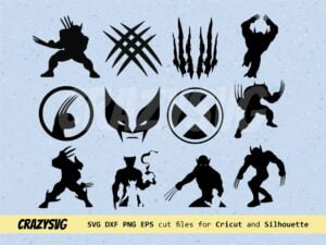 Wolverine X Men Silhouette Vector SVG