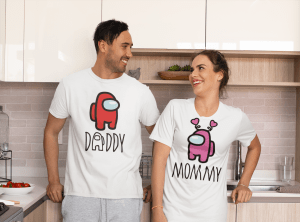 t-shirt-and-night-dress-mockup-of-a-couple-in-pajamas-at-home-m772