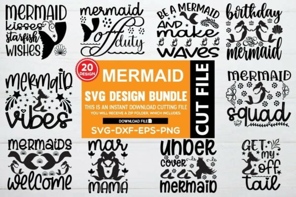 Download Mermaid Svg Bundle Vol 4 Vectorency