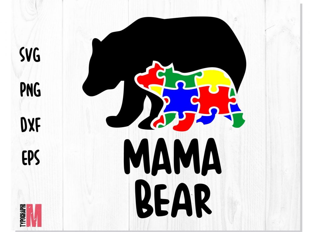 Autism Mama Bear SVG, Autism mom svg, Autism Awareness SVG, Autism svg