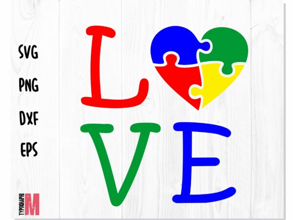 Autism puzzle heart love SVG 1 scaled Vectorency AUTISM SVG, Autism puzzle heart love SVG, Autism puzzle svg file, Autism png, Autism heart svg, Autism SVG Cricut Cutting File