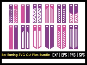 Bar Earring SVG Cut Files Bundle