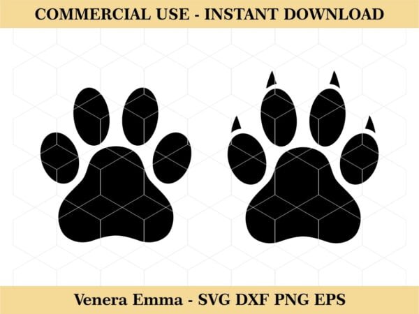Dog Cat Paw Animal Paw Clipart SVG Cut Files