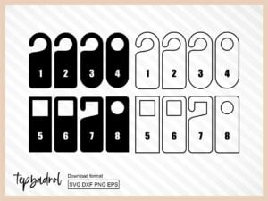 Door Hanger Template SVG Cut Files