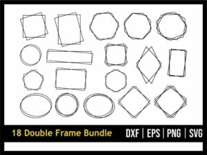 Double Frame SVG Square Frame Bundle Double Border Rectangle Circle Frame