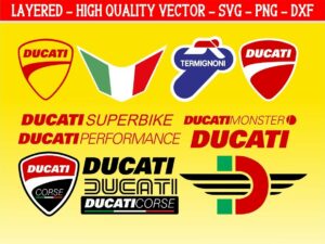 Ducati Decals Stickers Vector SVG Cut Files