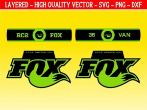 Fox Forks Decal Vector EPS Fox SVG for Cutting Machine Design