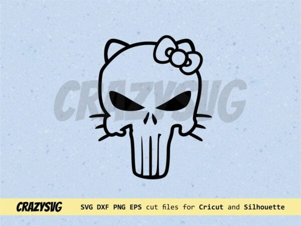 Hello Kitty Punisher Svg Cut File Vectorency