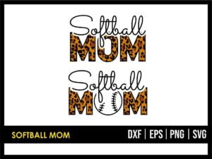 Leopard Print Softball Mom SVG