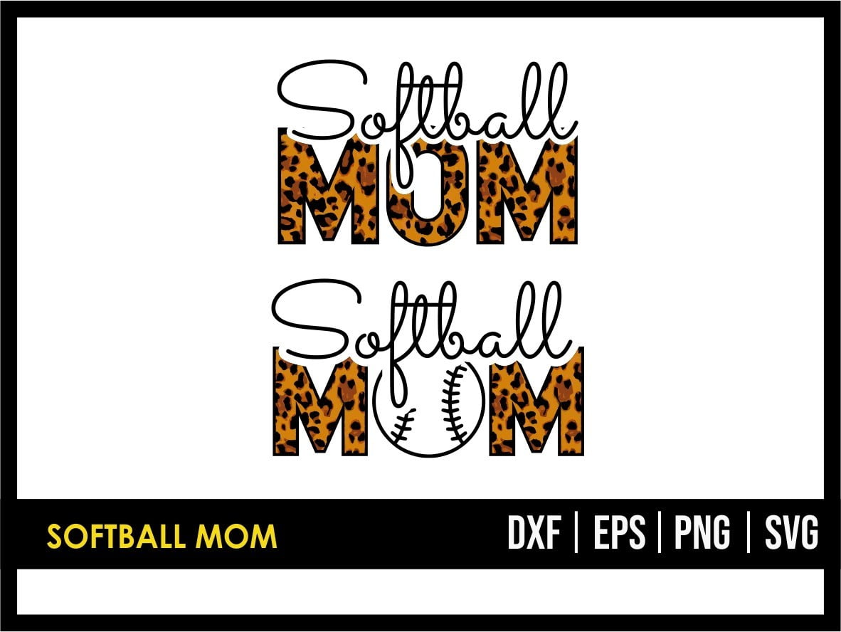 Download Leopard Print Softball Mom Svg Vectorency