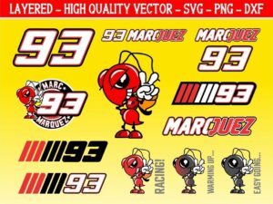 Marquez 93 Graphics Set Vector SVG PNG