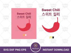 Mcd BTS Sweet Chili Vector SVG Cut File