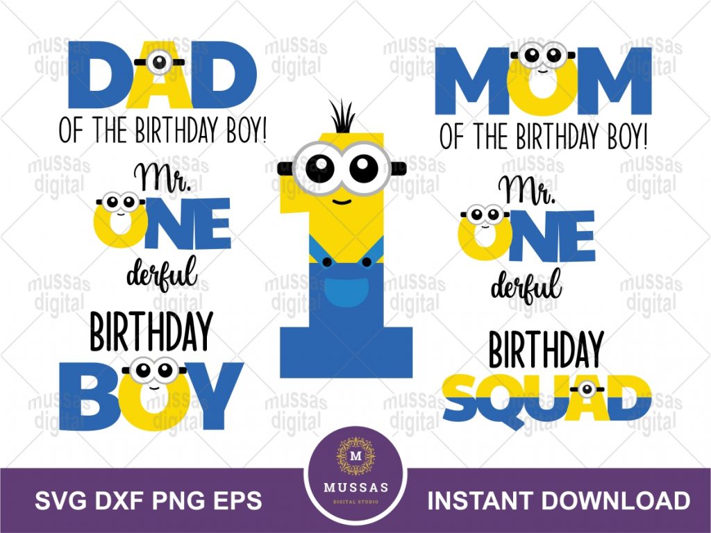 Minion Birthday Boy SVG Family Mom Dad | Vectorency