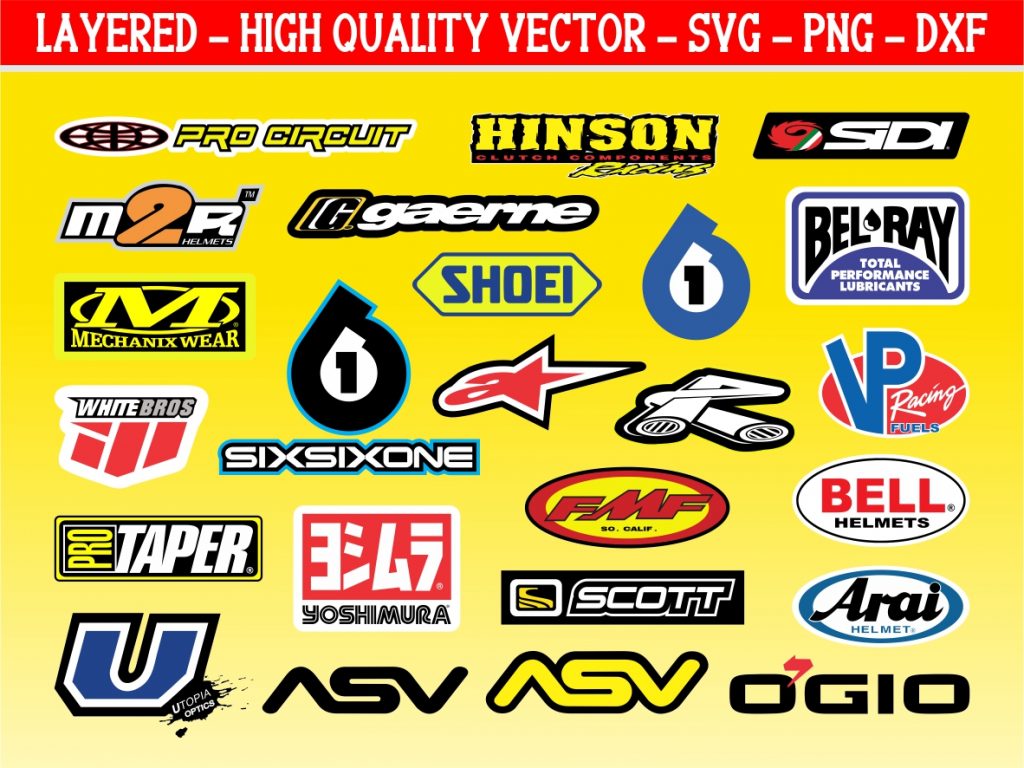 Motocross Sponsor Logo SVG Graphics Set | Vectorency