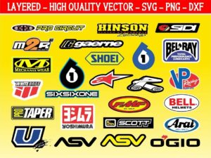 Motocross Sponsor Logo SVG Graphics Set