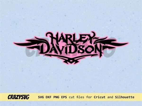 Pink Harley Davidson SVG
