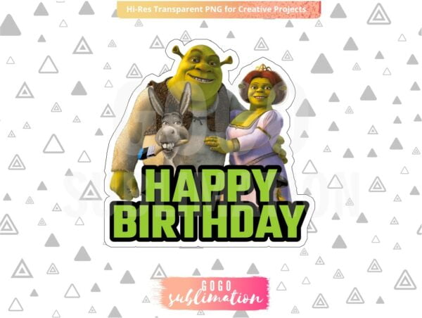 Shrek Birthday Party Cake Topper Printable PNG