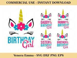 Unicorn Birthday Girl SVG for Cricut
