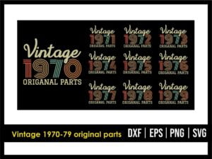 Vintage 1970-79 Original Parts SVG PNG Vector Design