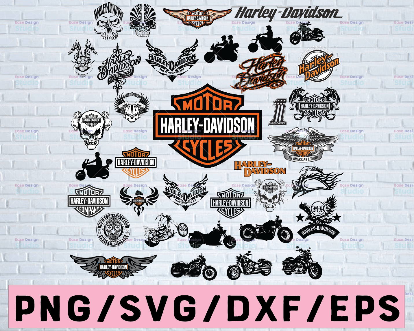 20 Files Harley Davidson Bundle Svg Png Dxf Harley Davidson Logo