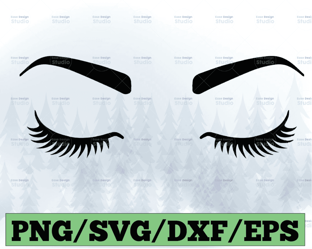 Eyebrows SVG Printable Instant download Eyelashes Svg Makeup svg ClipArt Woman Eyelashes cut files CricutSilhouetteInkspace