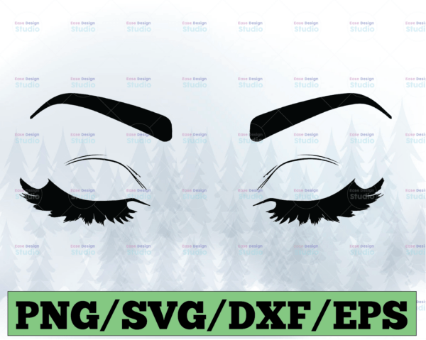 WTMETSY13012021 03 16 Vectorency Eyelashes SVG File, Eyebrows SVG Instant Download Woman Eyelashes SVG and PNG File, Makeup SVG