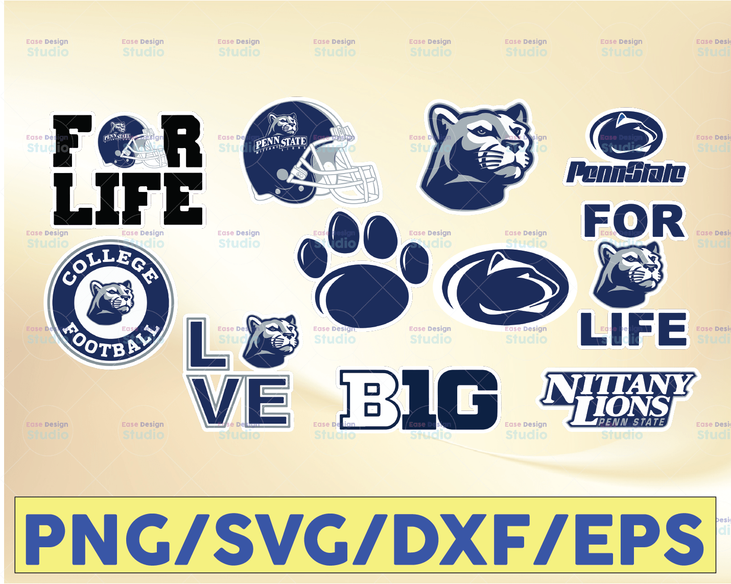 Download Penn State Nittany Lions Football Svg Files Cricut Silhouette Studio Digital Cut Files Football Svg Ncaa Sports Svg Png Dxf Eps Vectorency
