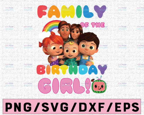 WTMETSY16122020 02 27 Vectorency Cocomelon Family Of The Birthday Girl Png , Cocomelon Family Birthday Png For Sublimation, Cocomelon Birthday Png, Watermelon Birthday Png Jpg