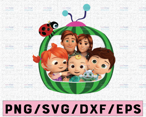 Cocomelon Family PNG JPG, Coco Melon PNG JPG, Cocomelon Bundle PNG
