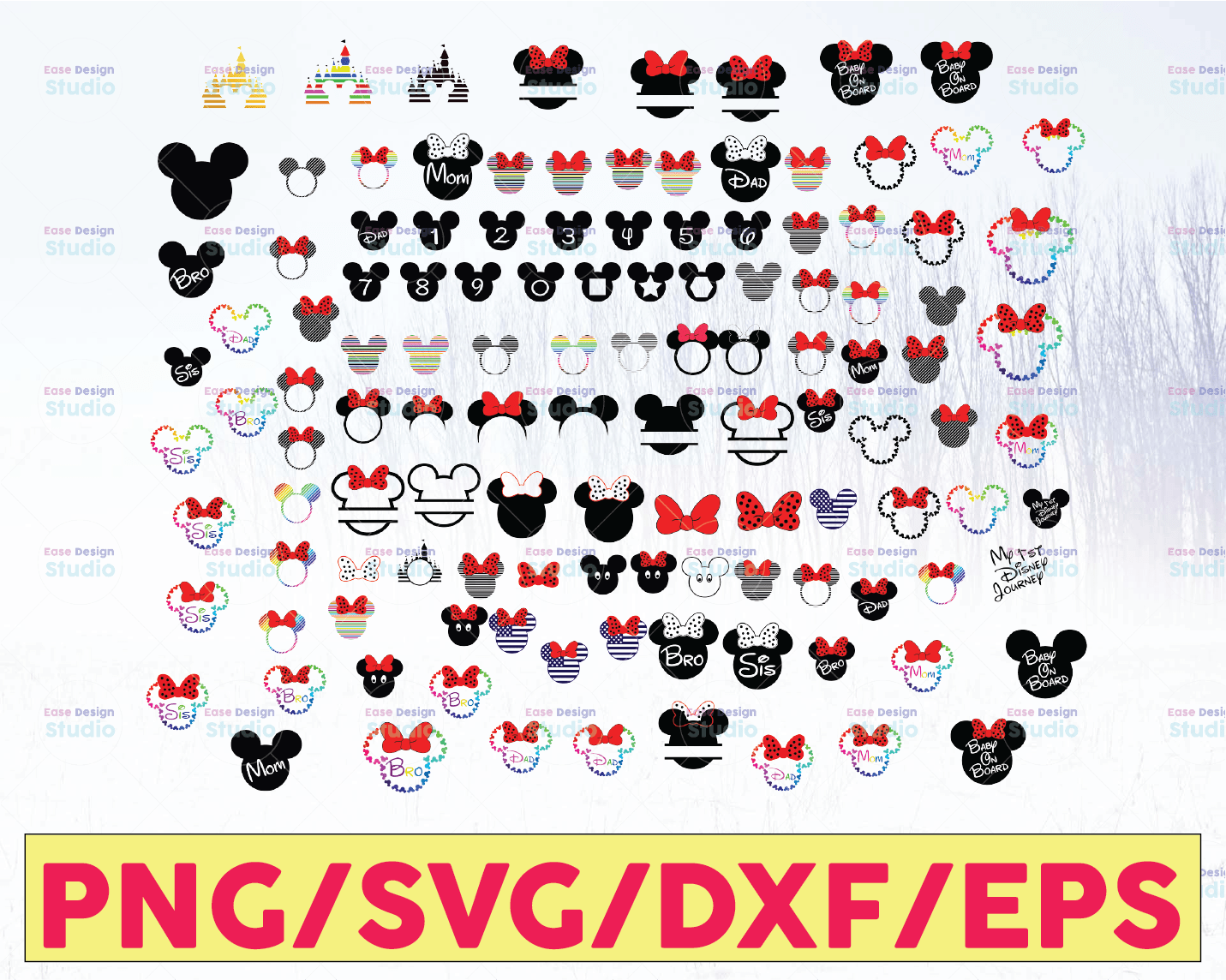 Download Disney Svg Bundle Mickey Svg Minnie Svg Disney Svg Disney Monogram Frames Svg Disney Svg Files For Silhouette Cameo Or Cricut Vectorency