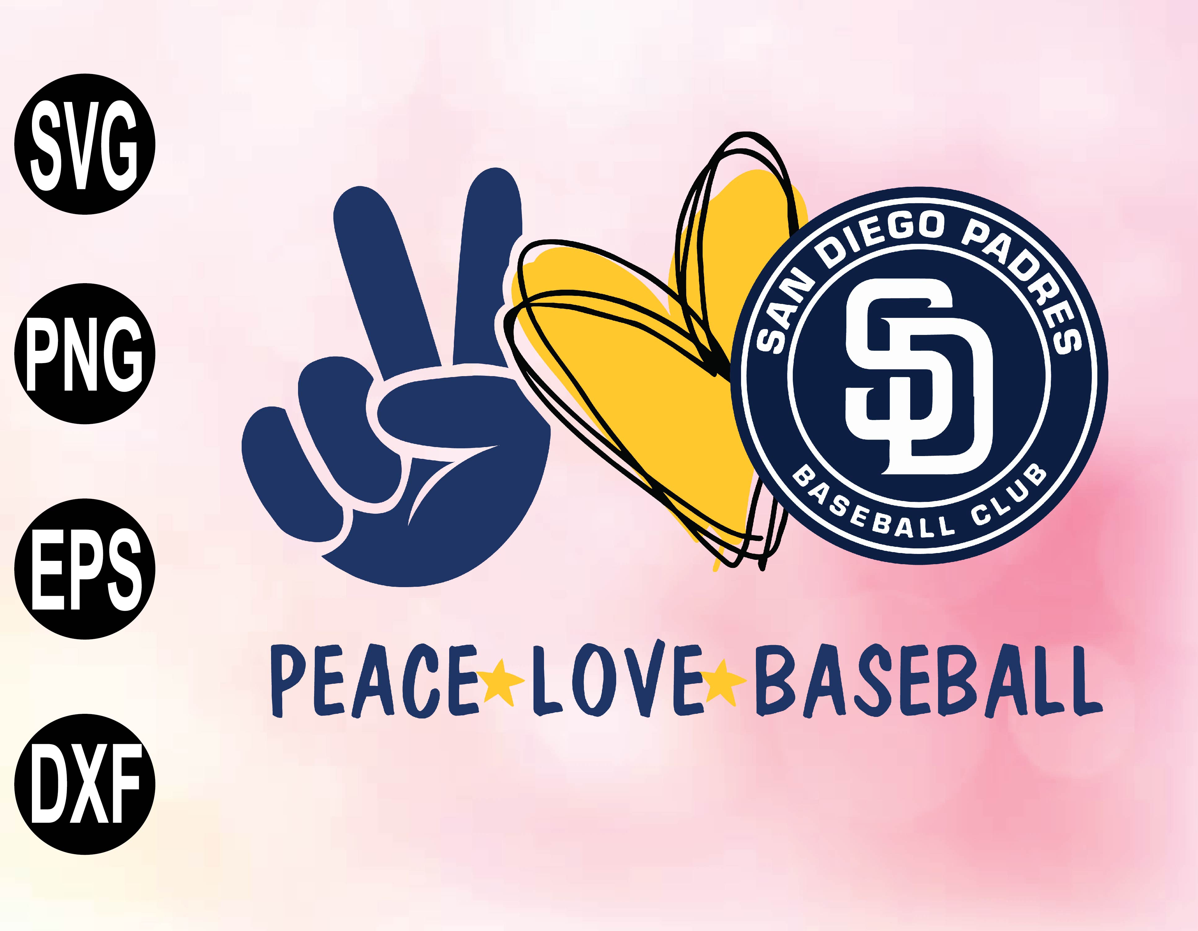 Peace Love With San Diego Padres Mlb Team Svg Png Eps Dxf Vectorency