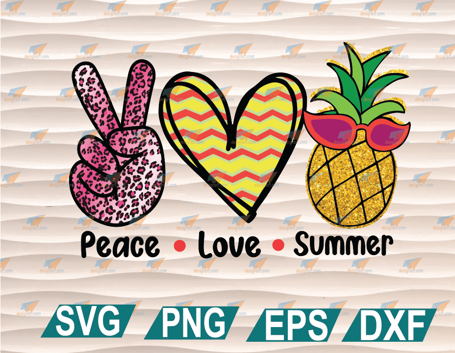 Download Peace Love Summer Pineapple Just In Time For Summer Perfect For Sublimation Cricut File Clipart Svg Png Eps Dxf Vectorency