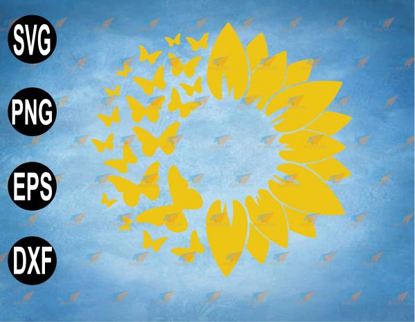Download Sunflower SVG, Butterfly SVG, SVG Sunflower, Sunflower ...