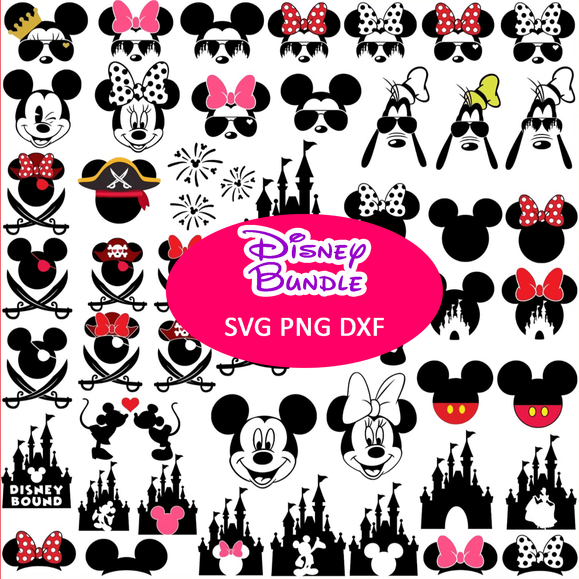 SVG,png,dxf Dxf Png ! Cricut Mickey and Minnie Christmas SVG Bundle