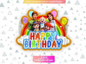 Cocomelon Cake Topper For Birthday Party Happy Birthday Coco Melon Printable