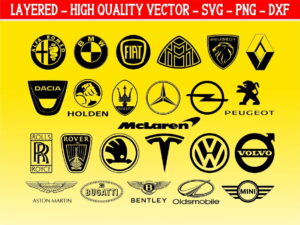 Europe car design elements SVG Bundle