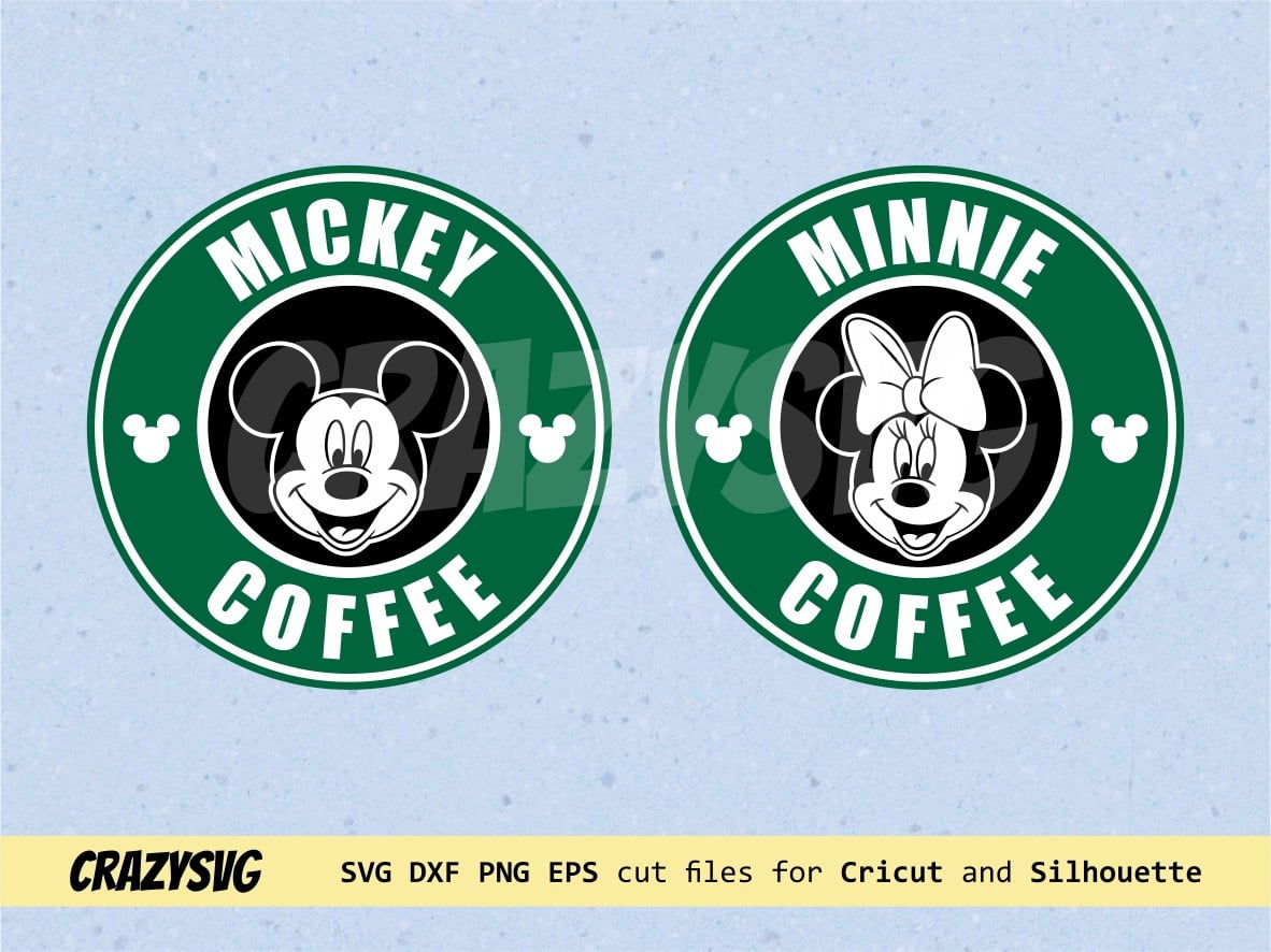 Mickey & Minnie Mouse Starbucks Logo SVG