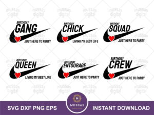 Nike Birthday Squad Crew Gang SVG Bundle
