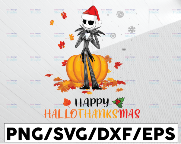 WTMETSY13012021 01 31 Vectorency Jack Skellington PNG, Pumpkin Happy Hallothanksmas Halloween And Christmas Halloween , Thanksgiving, Christmas PNG File Design