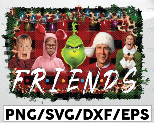 WTMETSY13012021 01 88 Vectorency Christmas Movie Friends PNG, Christmas Movie PNG, Sublimation Design, Digital Download, Sublimation, DTG Printing, Movie Friends PNG