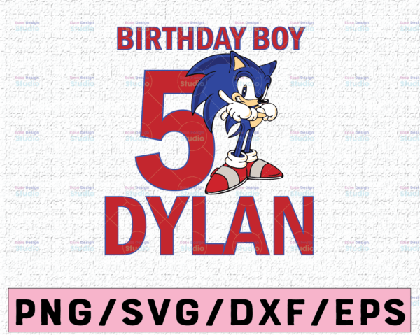 WTMETSY16122020 02 22 Vectorency Sonic Custom Birthday SVG, Birthday Girl, Birthday Boy, Happy Birthday Personalized Sonic, Sonic Supplies Party, Custom SVG PNG Digital