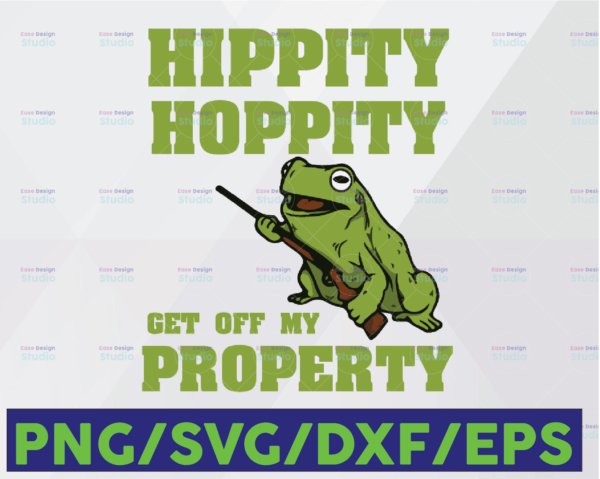 WTMETSY16122020 06 118 Vectorency Hippity Hoppity Get Off My Property SVG, Entrance Floor Doormat, Home Rugs SVG, Green Frog With Gun *Funny Digital Download* SVG & PNG