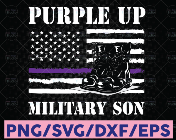 WTMETSY16122020 08 32 Vectorency Military Child 2021 PNG Purple Up For Military Kids Month Of The Military Child 2021 Army Retro Vintage Flag, Military Brat Digital US Flag