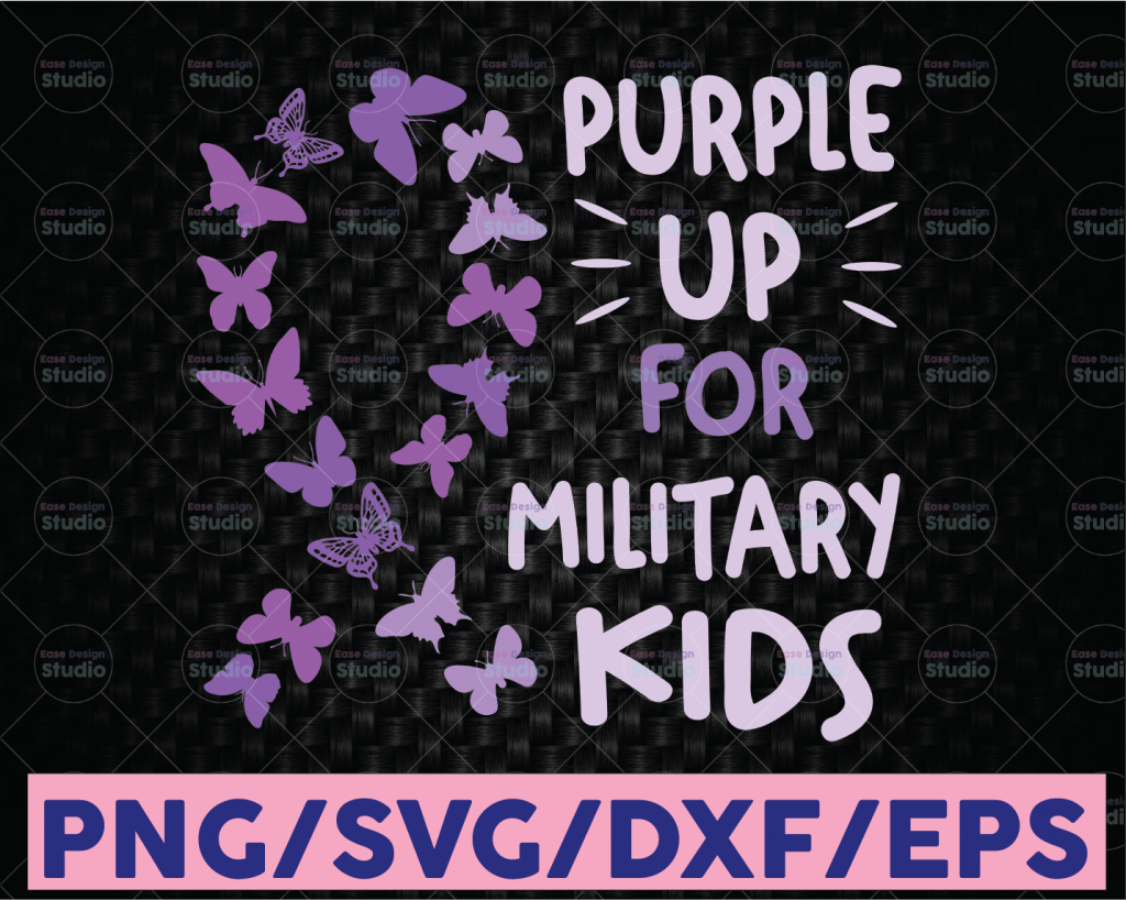 Download Military Kids Purple Butterfly Svg, Purple Up Svg ...