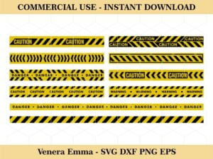 Yellow Black Warning Line Vector Clipart SVG