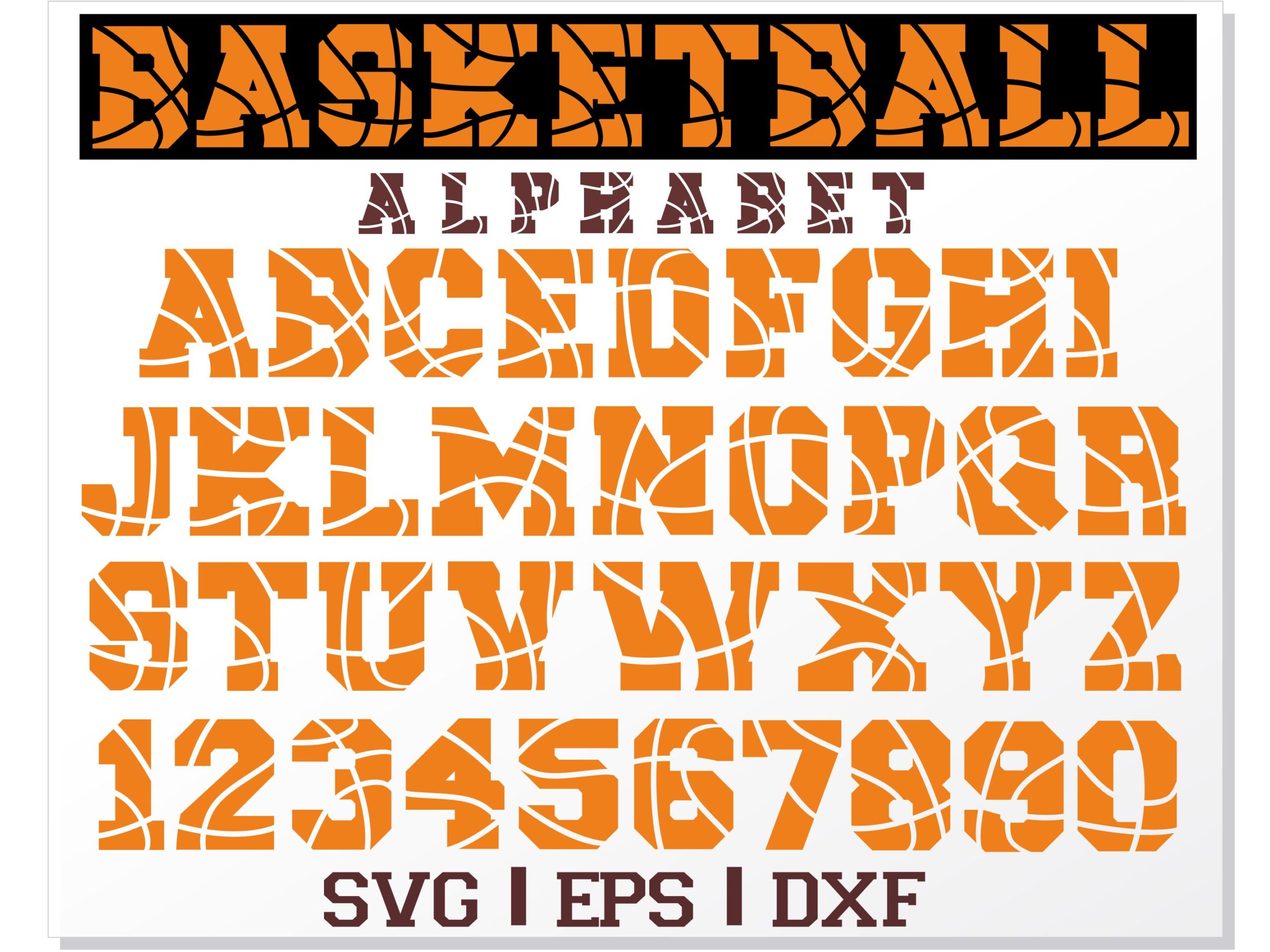 Alphabet Basketball NBA A-Z Font Basketball Art Svg Glowforge 